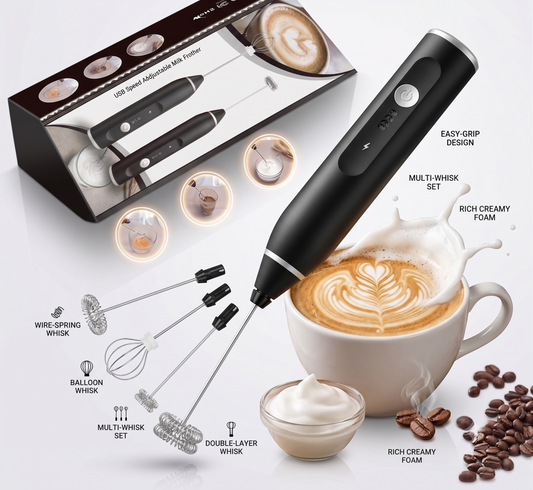 Premium Handheld Electric Coffee Beater & Milk