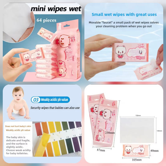 Cleaning Mini Packed Wipe (64 Wipes)