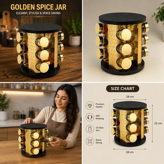 Golden Spice Jar Set